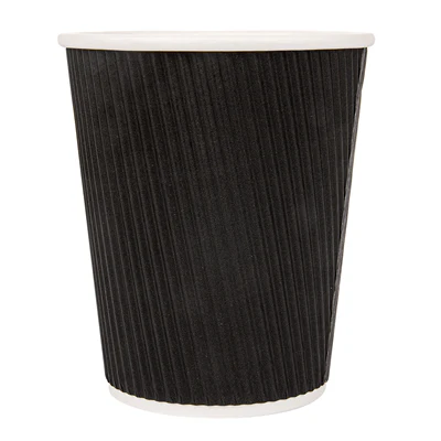 GOBELETS BOISSONS CHAUDES DOUBLE PAROI 240 ML - 8 oz 280 + 250 + 18 PE G/M2 Ø8/5,6x9,2 CM NOIR CARTON (1000 UNITÉS) - REF. 178.38 - Image 2