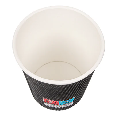 GOBELETS BOISSONS CHAUDES DOUBLE PAROI 240 ML - 8 oz 280 + 250 + 18 PE G/M2 Ø8/5,6x9,2 CM NOIR CARTON (1000 UNITÉS) - REF. 178.38 - Image 3