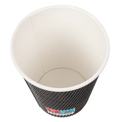 GOBELETS BOISSONS CHAUDES DOUBLE PAROI 360 ML - 12 oz 300 + 250 + 18 PE G/M2 Ø9/6x11 CM NOIR CARTON (1000 UNITÉS) - REF. 178.39 - Image 3