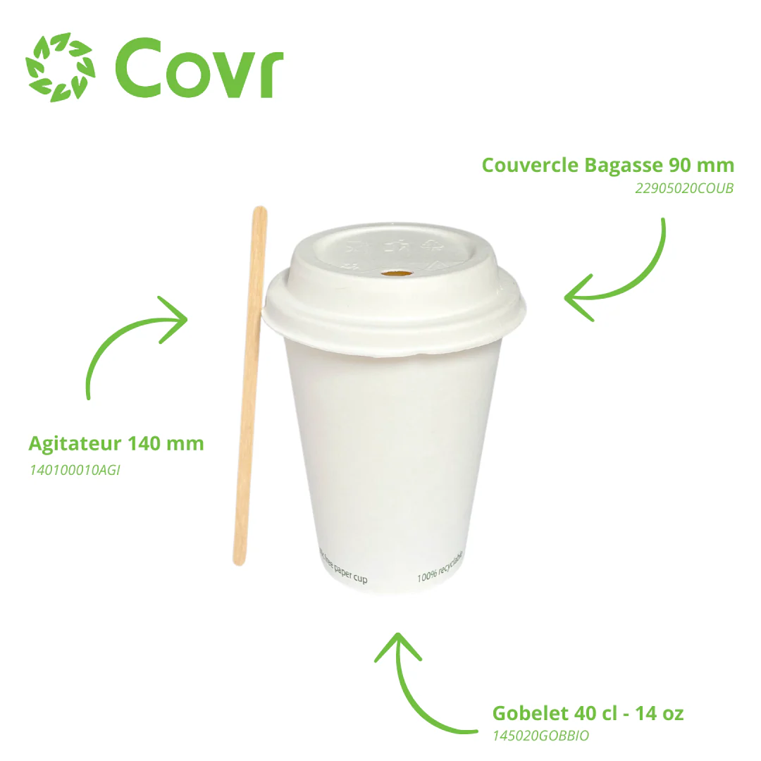 Gobelet Carton Sans Film Plastique 40 cl / 14 oz - Image 4