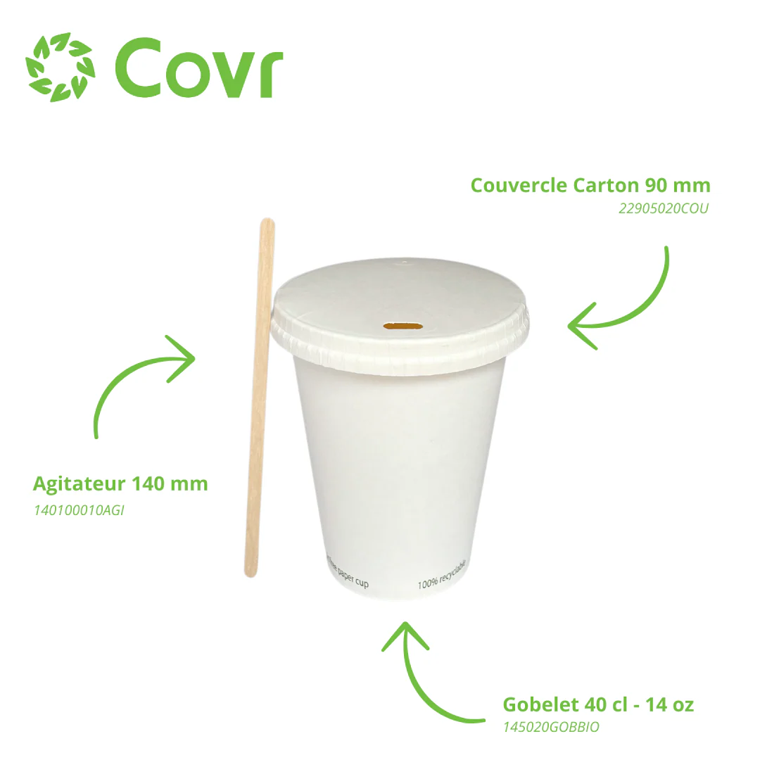 Gobelet Carton Sans Film Plastique 40 cl / 14 oz - Image 5