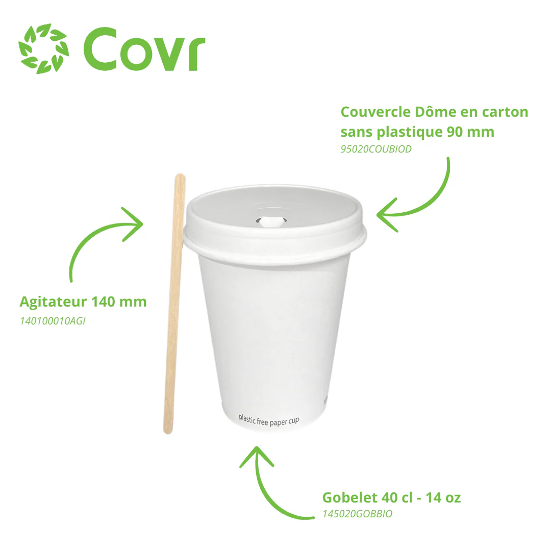 Gobelet Carton Sans Film Plastique 40 cl / 14 oz - Image 6
