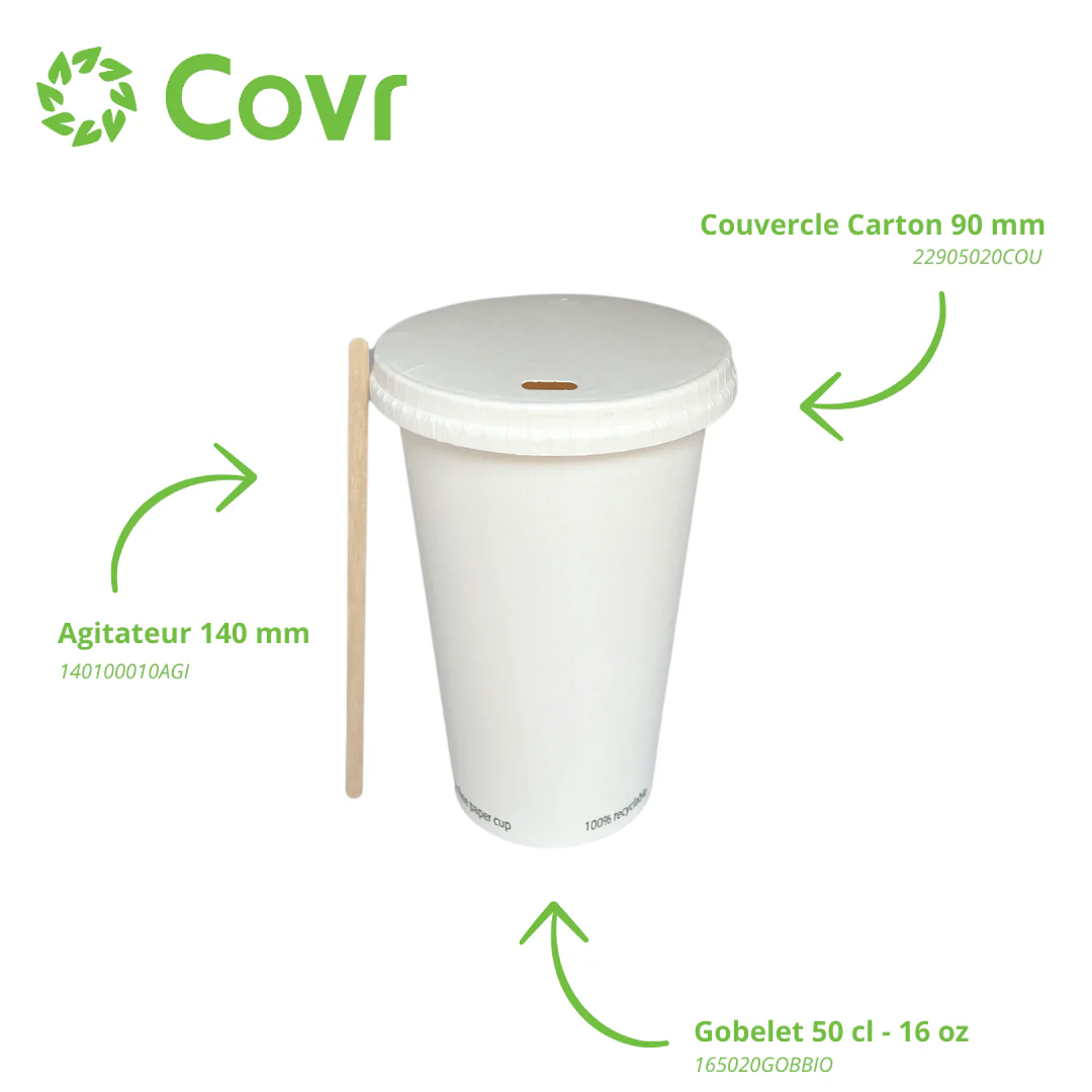 Gobelet Carton Sans Film Plastique 47 cl / 16 oz - Image 4