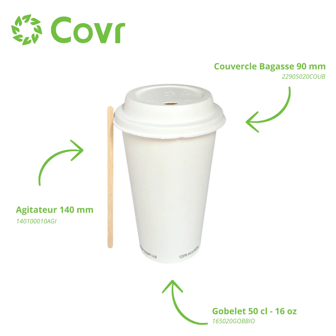 Gobelet Carton Sans Film Plastique 47 cl / 16 oz - Image 5