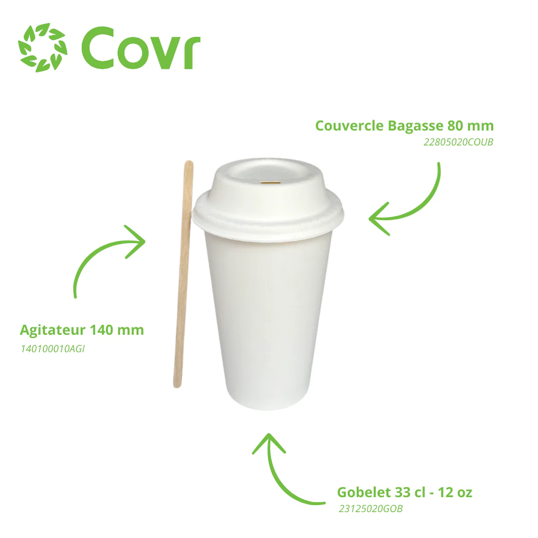 Gobelet Carton Blanc eco 33 cl / 12 oz - Image 4
