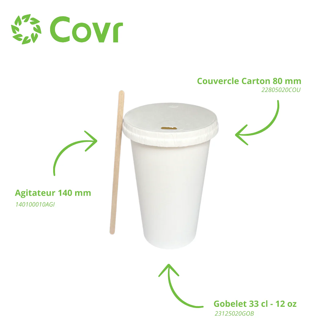 Gobelet Carton Blanc eco 33 cl / 12 oz - Image 5