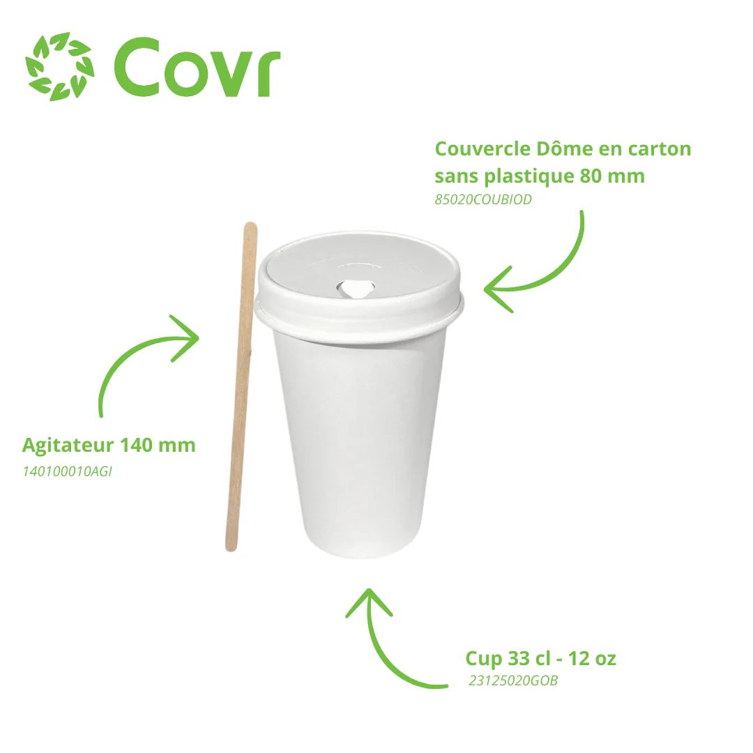 Gobelet Carton Blanc eco 33 cl / 12 oz - Image 6