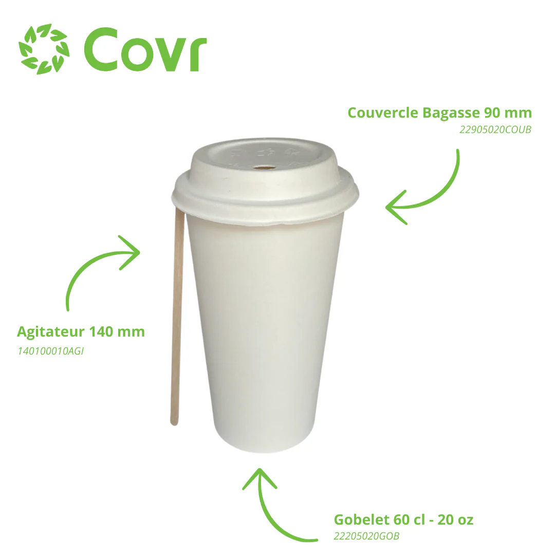 Gobelet Carton Blanc 60 cl / 20 oz - Image 4