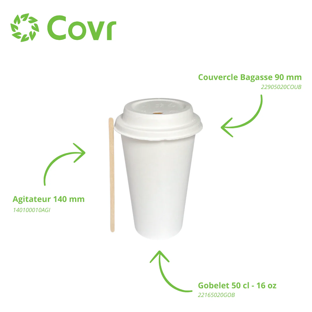 Gobelet Carton Blanc 47 cl / 16 oz - Image 3