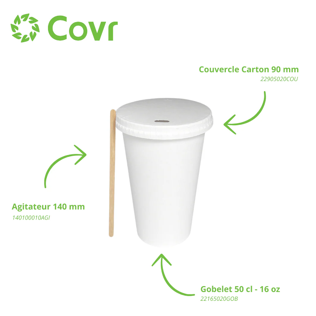 Gobelet Carton Blanc 47 cl / 16 oz - Image 4