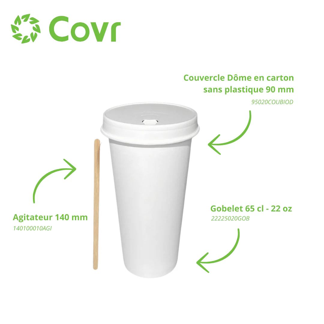 Gobelet Carton Blanc 65 cl / 22 oz - Image 5