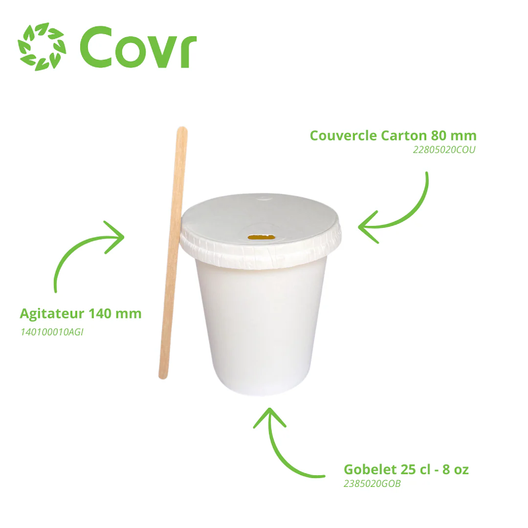 Gobelet Carton Blanc fontaine 25 cl / 8 oz - Image 6