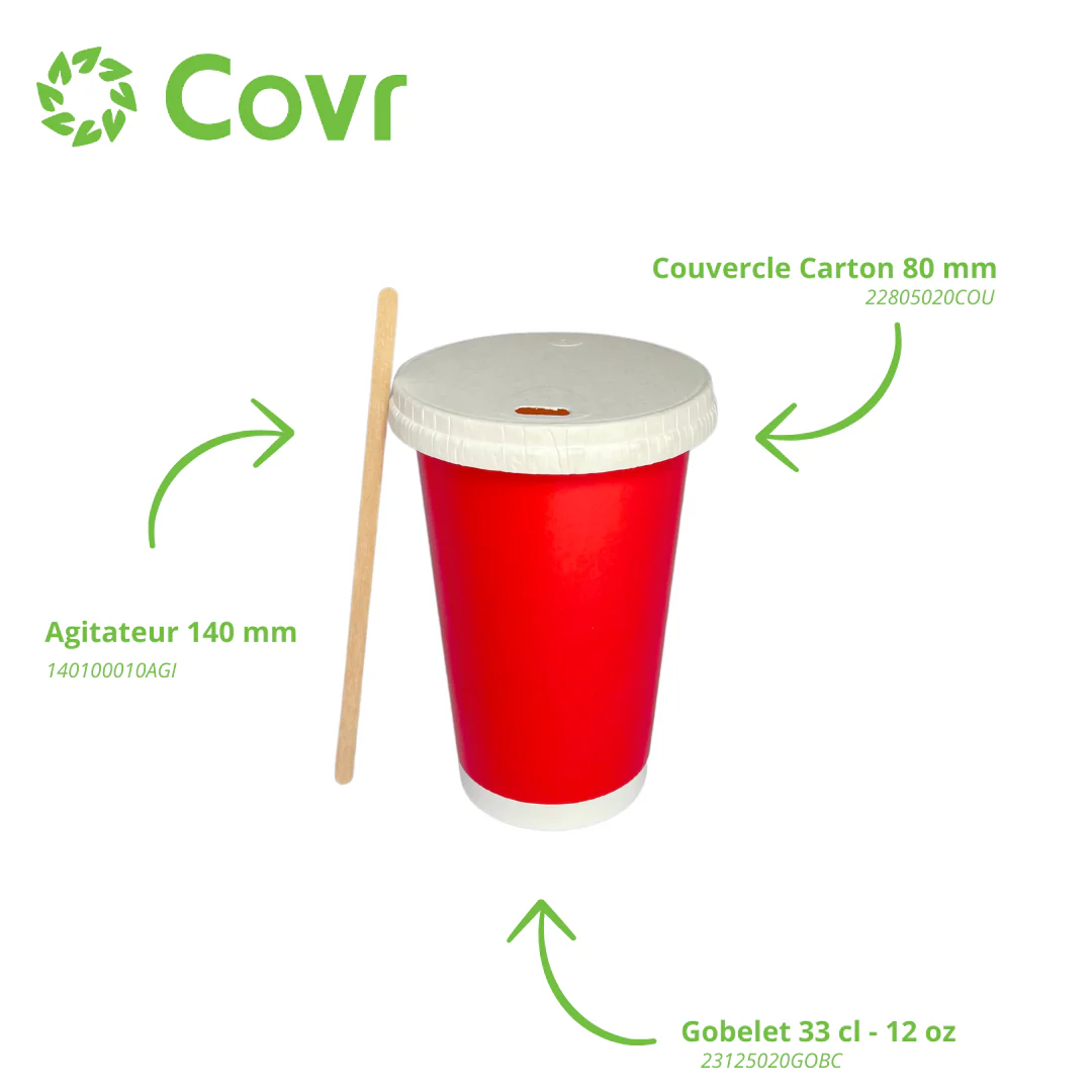 Gobelet Carton Rouge 33 cl / 12 oz - Image 3