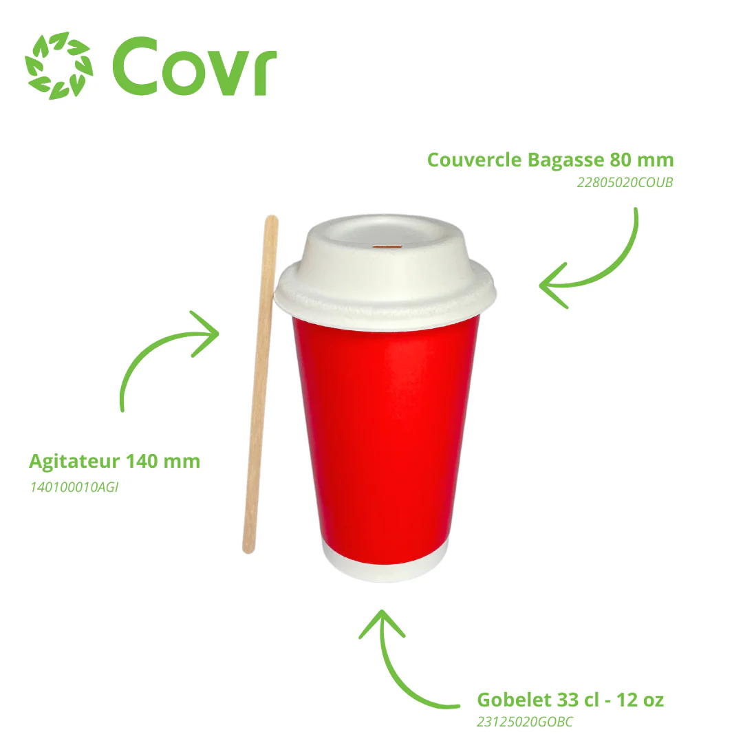 Gobelet Carton Rouge 33 cl / 12 oz - Image 4