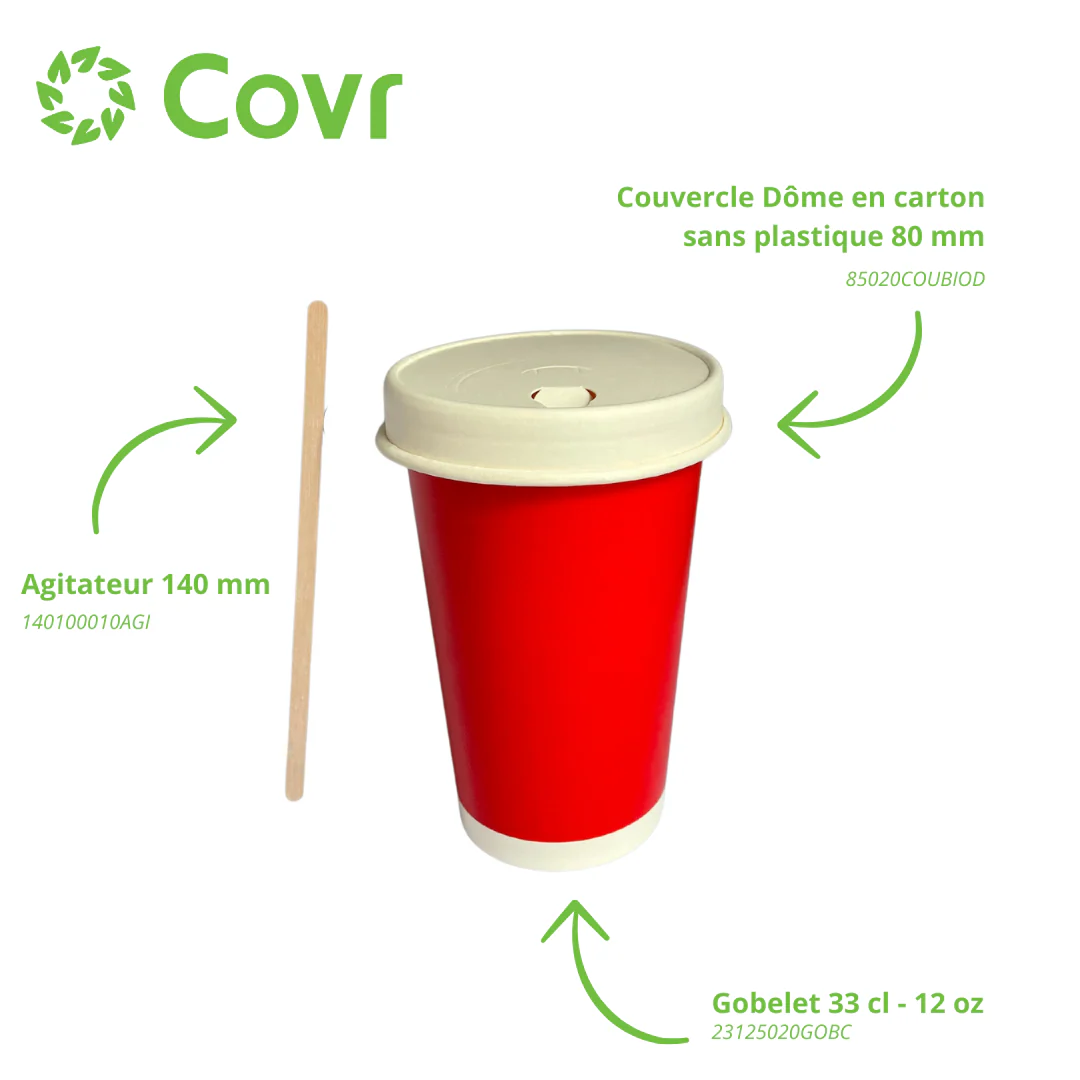 Gobelet Carton Rouge 33 cl / 12 oz - Image 5