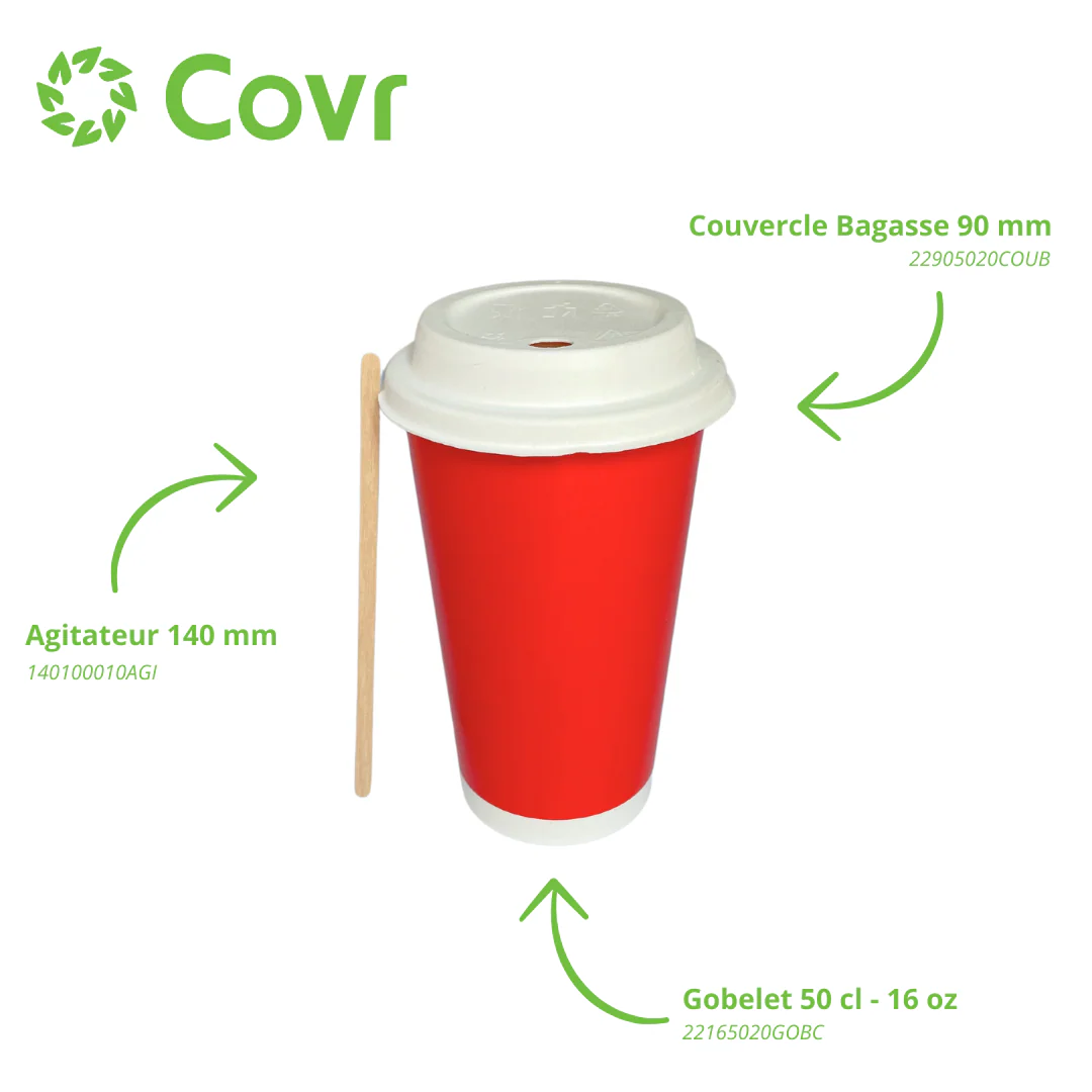 Gobelet Carton Rouge 47 cl / 16 oz - Image 3