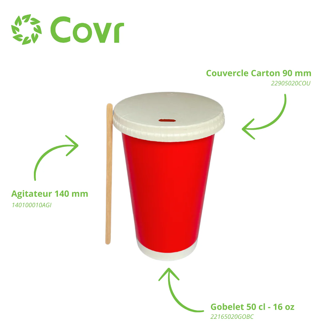 Gobelet Carton Rouge 47 cl / 16 oz - Image 4
