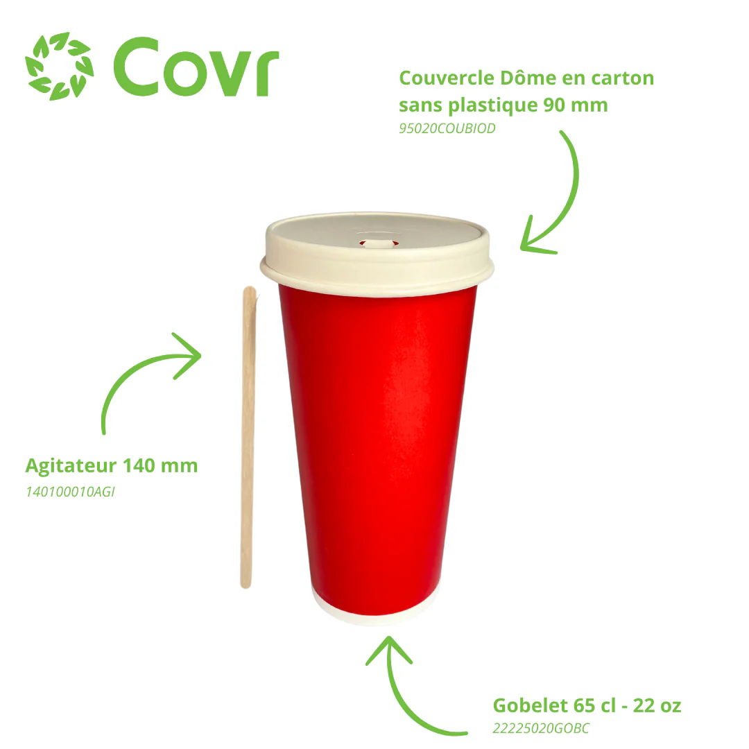 Gobelets carton rouges 65 cl / 22 oz boissons froides - 12 + 260 + 15 g/m² - Image 5