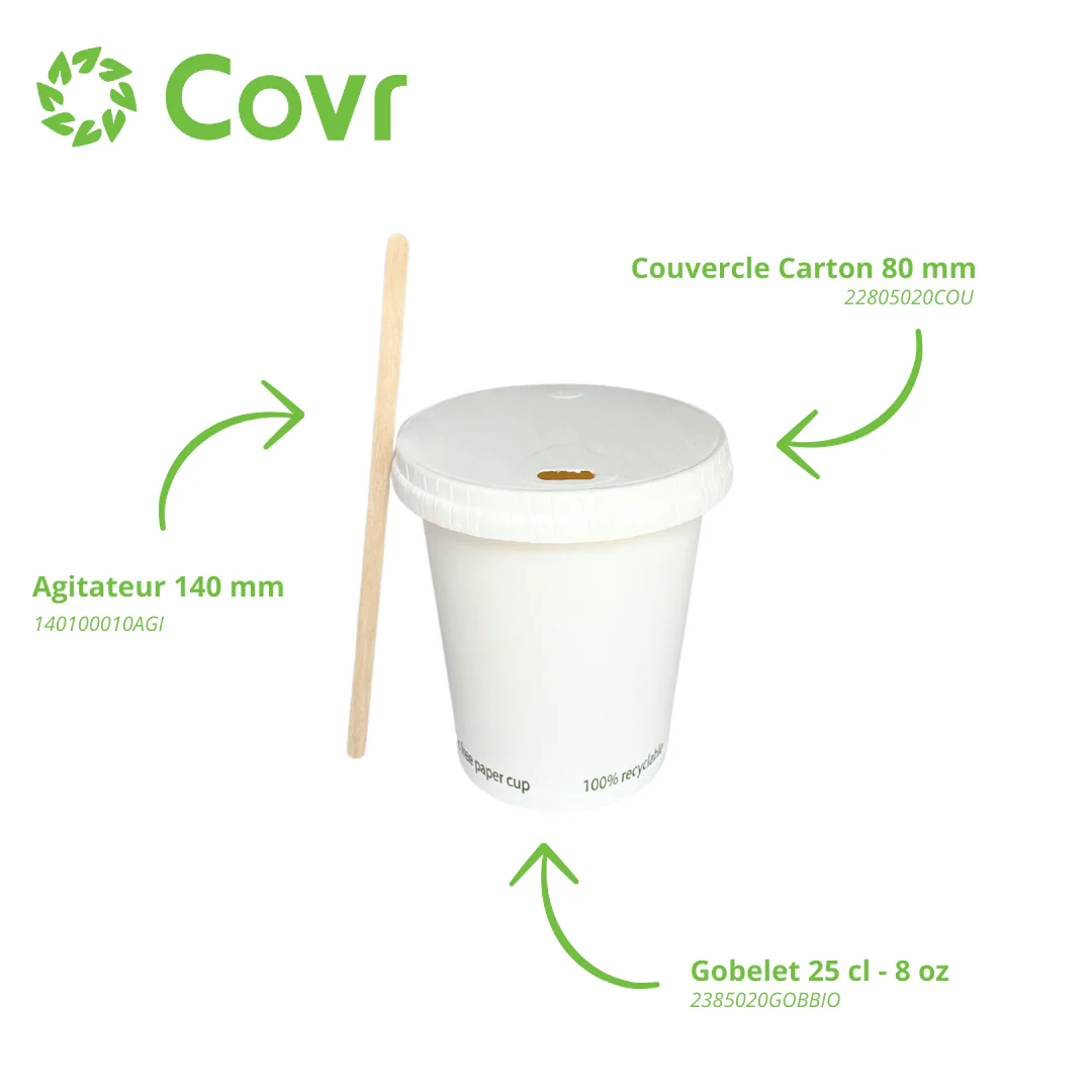 Gobelet Carton sans film plastique 25 cl / 8 oz - Image 4