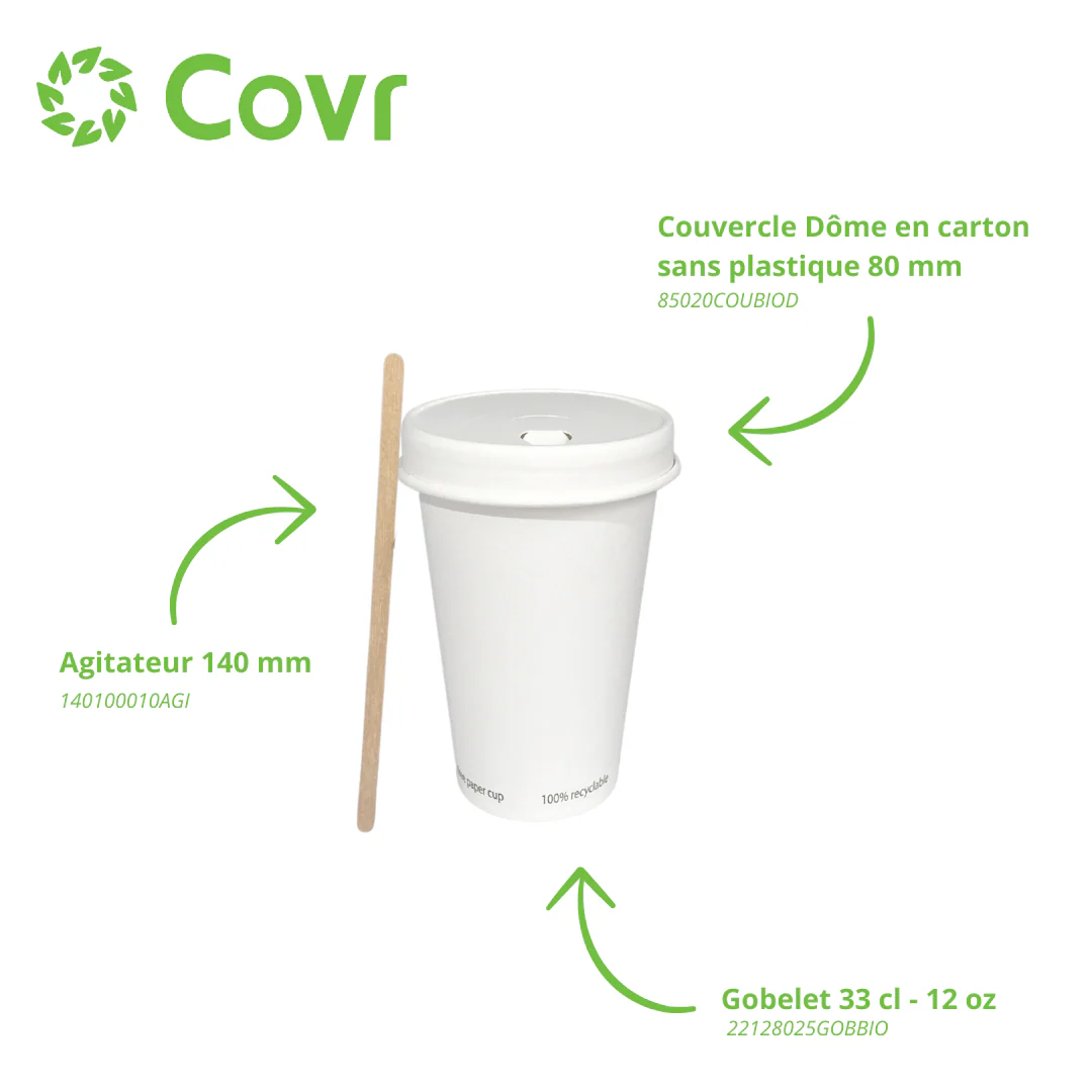 Gobelet Carton sans plastique 33 cl / 12 oz - Image 5