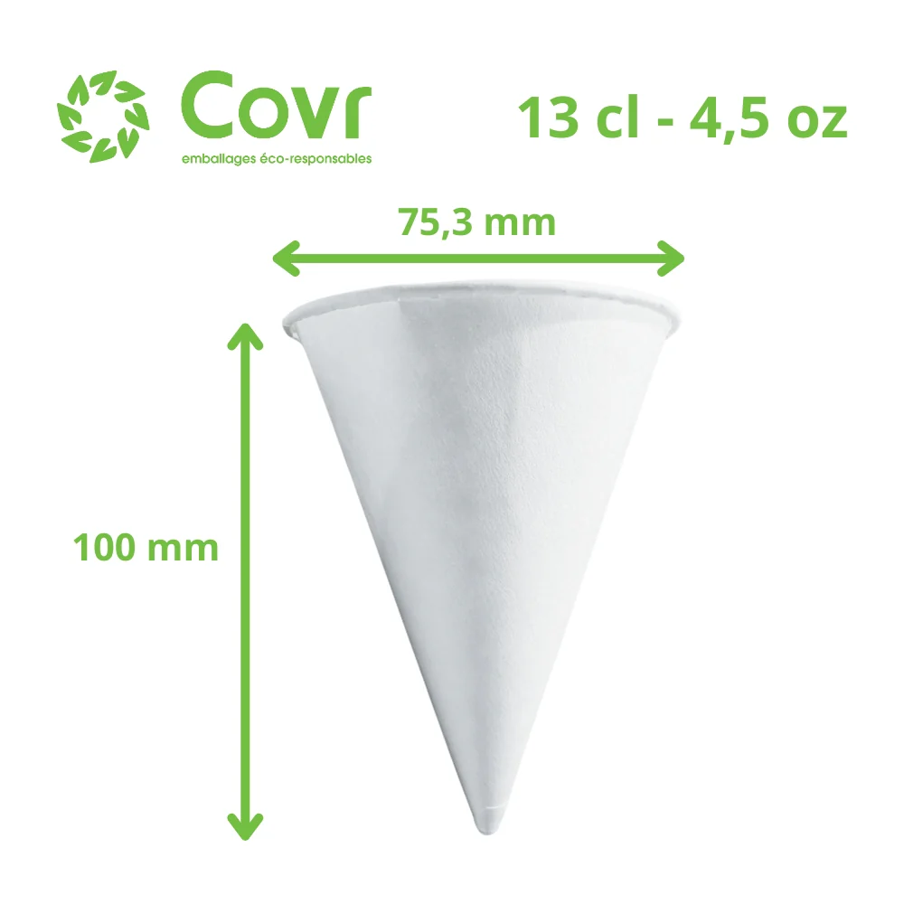 Gobelets cônes en carton 4,5 oz - 130 ml (120000 unités / Palette) - Image 2