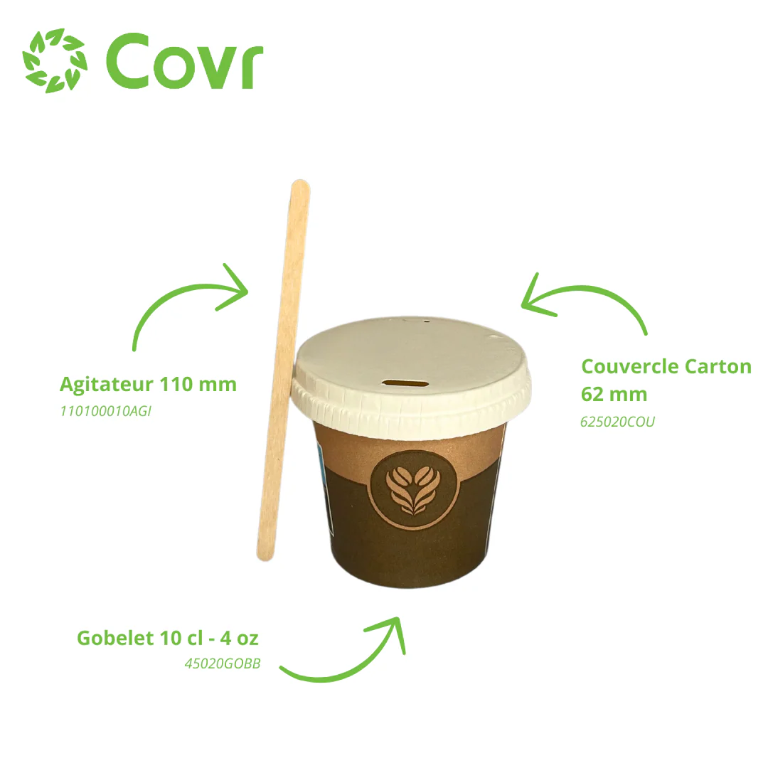 Gobelet Carton 4 oz / 10 cl Décor Barista + Marquage SUP et Triman - Image 4