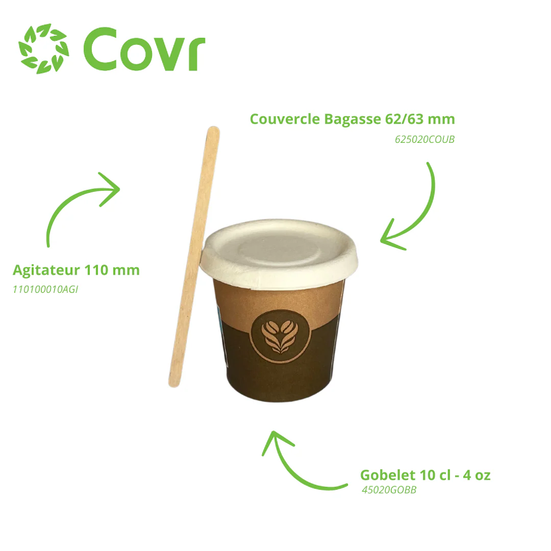 Gobelet Carton 4 oz / 10 cl Décor Barista + Marquage SUP et Triman - Image 5