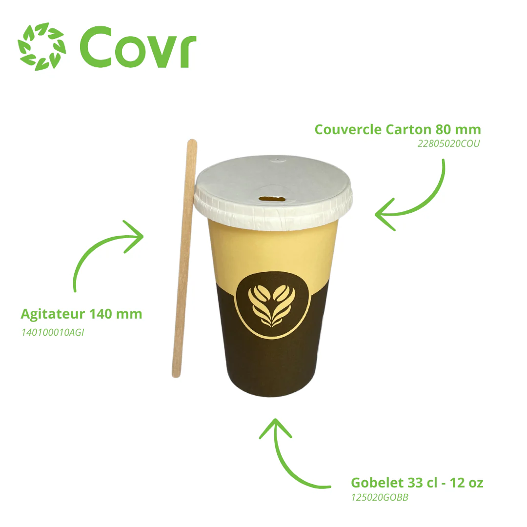 Gobelet Carton 12 oz / 33 cl Décor Barista + Marquage SUP et Triman - Image 4