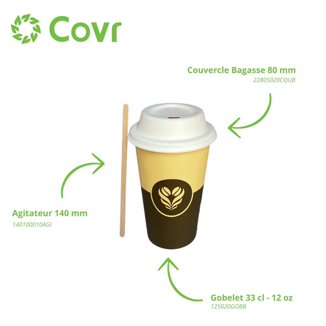 Gobelet Carton 12 oz / 33 cl Décor Barista + Marquage SUP et Triman - Image 5