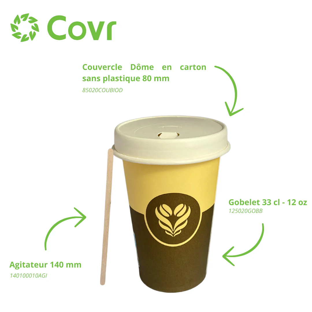 Gobelet Carton 12 oz / 33 cl Décor Barista + Marquage SUP et Triman - Image 6