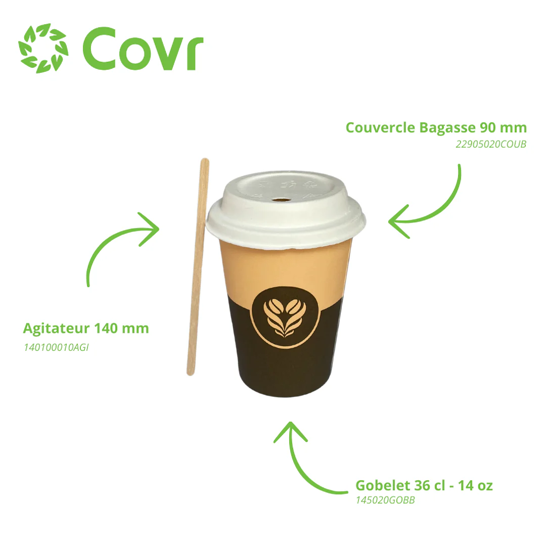 Gobelet Carton 14 oz / 40 cl Décor Barista + Marquage SUP et Triman - Image 5