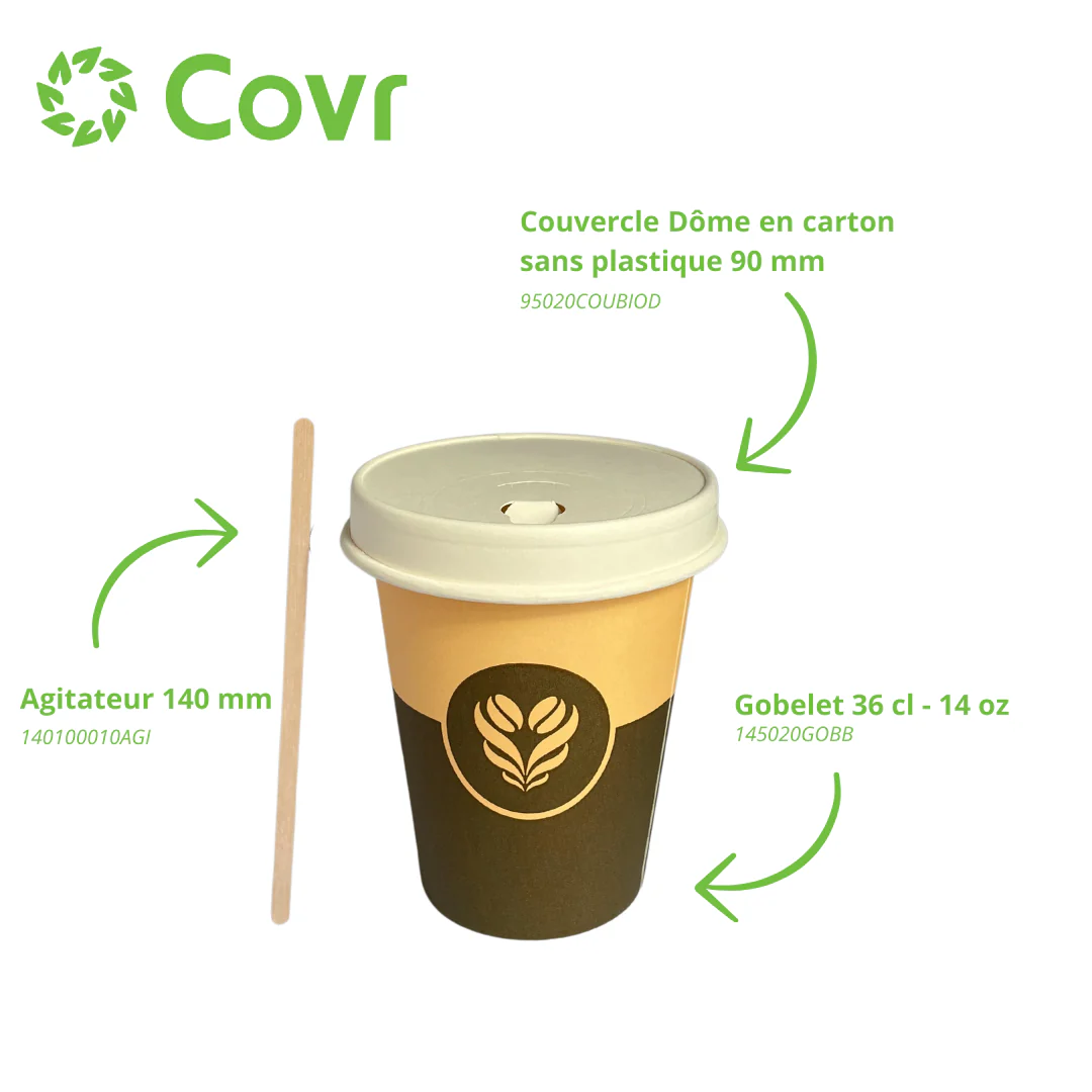 Gobelet Carton 14 oz / 40 cl Décor Barista + Marquage SUP et Triman - Image 6
