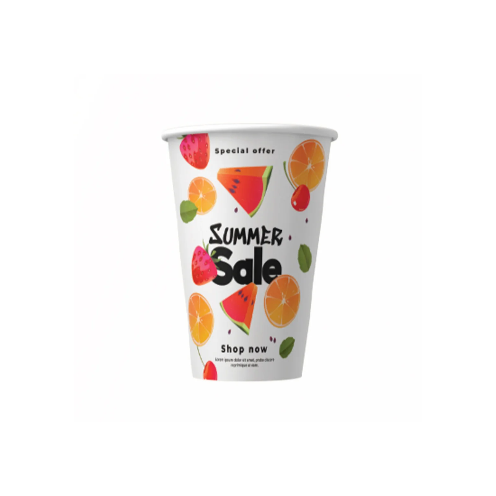 Gobelets carton avec étiquette logoté 18 CL / 6 OZ - Livraison express