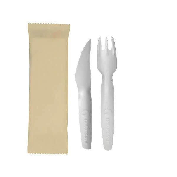 Kit couverts 2 en 1 Papier Recyclable (250 UNITÉS)