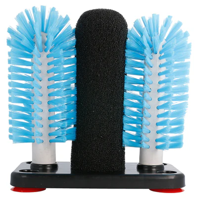 LAVE-VERRES 1 ÉPONGE + 2 BROSSES 10x18,7x19,5 CM ASSORTI LDPE (1 UNITÉS) - REF. 215.29