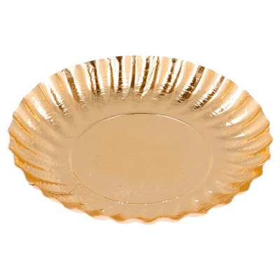 MINI PLATEAUX 400 G/M2 Ø 9 CM DORE CARTON (100 UNITÉS) - REF. 147.24
