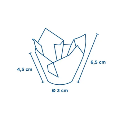 MUFFIN CUPS 'TULIP' 50 G/M2 Ø 3x4,5/6,5 CM BLANC PARCH.INGRAISSABLE (1000 UNITÉS) - REF. 180.64 - Image 4