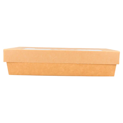 PETITES BOÎTES+COUVERCLES AVEC FÊNETRE 1300 ML 290 + 18 PE G/M2 21x14x5 CM MARRON CARTON (200 UNITÉS) - REF. 224.47 - Image 2