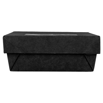 PETITES BOÎTES+COUVERCLES AVEC FÊNETRE 500 ML - 16,6 oz 270 + 15 PE G/M2 12x12x5 CM NOIR CARTON (250 UNITÉS) - REF. 250.95 - Image 2