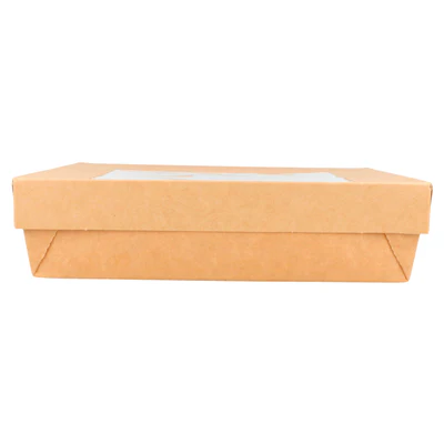 PETITES BOÎTES+COUVERCLES AVEC FÊNETRE 750 ML 270 + 18 PE G/M2 14x14x5 CM MARRON CARTON (250 UNITÉS) - REF. 224.45 - Image 2