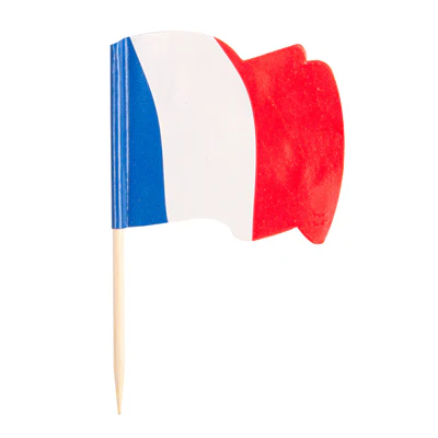 PETITS DRAPEAUX - FRANCE 4x3/6,5 CM ASSORTI BOIS (144 UNITÉS) - REF. 189.69