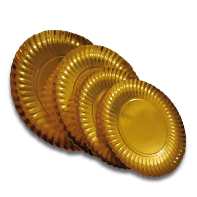 PLATEAUX AVEC RELIEF 970 + 17 PE G/M2 Ø 33 CM OR CARTON (50 UNITÉS) - REF. 168.97