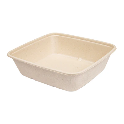 PLATEAUX BIONIC 1250 ML 20x18,5x5,5 CM NATUREL BAGASSE (400 UNITÉS) - REF. 250.05