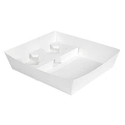 PLATEAUX TRANSPORT 2 VERRES +1 COMP. THEPACK 24,5x22x5,5 CM BLANC CARTON NANO-MICRO (240 UNITÉS) - REF. 235.25