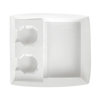 PLATEAUX TRANSPORT 2 VERRES +1 COMP. THEPACK 24,5x22x5,5 CM BLANC CARTON NANO-MICRO (240 UNITÉS) - REF. 235.25 - Image 3