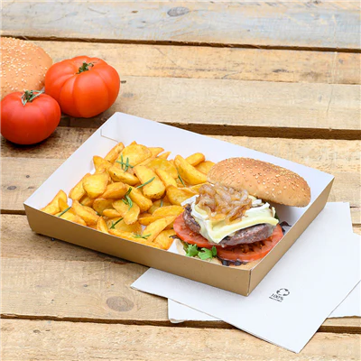 PLATEAUX REPAS THEPACK 25,5x18x3,7 CM NATUREL CARTON NANO-MICRO (130 UNITÉS) - REF. 234.83 - Image 4