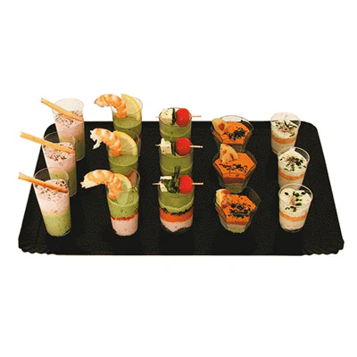 PLATEAUX CATERING 1100 G/M2 25x34 CM OR/NOIR CARTON (100 UNITÉS) - REF. 147.50