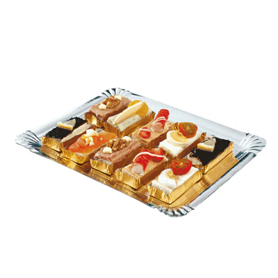 PLATEAUX CATERING 1100 G/M2 32x42 CM ARGENT/OR CARTON (100 UNITÉS) - REF. 147.59