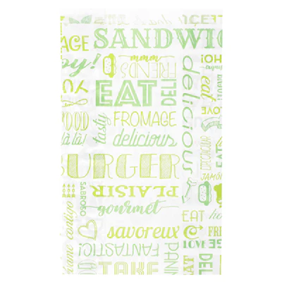 POCHETTES HAMBURGER 'GREEN PAROLE' 32 G/M2 14+7x22 CM VERT PARCH.INGRAISSABLE (500 UNITÉS) - REF. 229.27