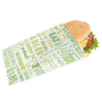 POCHETTES HAMBURGER 'GREEN PAROLE' 32 G/M2 14+7x22 CM VERT PARCH.INGRAISSABLE (500 UNITÉS) - REF. 229.27 - Image 3